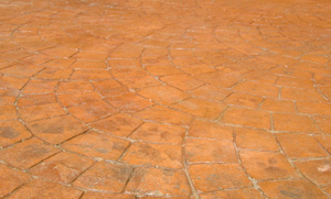 Cobblestone, flagstone and weathered stone concrete stamping